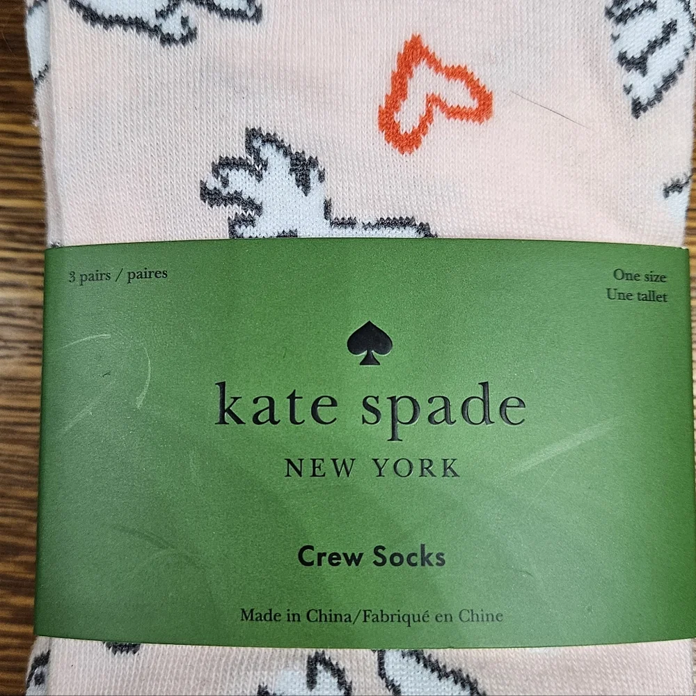 Kate Spade 3 Pack Crew Socks NWT